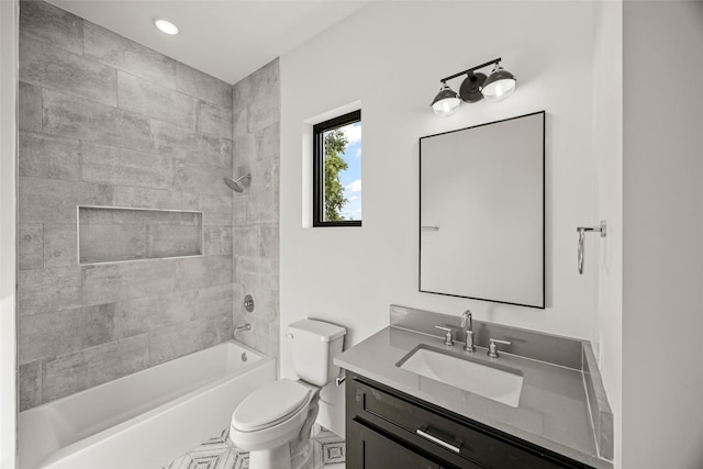 431 W 30th St, Houston, TX 77018 - full bath featuring vanity, shower / bath combination, and recessed lighting