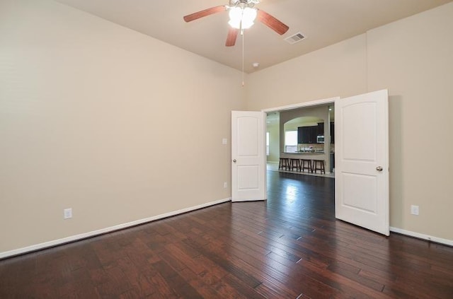 4327 Estes Ridge Ln, Katy, TX 77493 - unfurnished room with a ceiling fan and hardwood / wood-style flooring