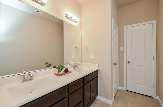 4327 Estes Ridge Ln, Katy, TX 77493 - bathroom featuring double vanity and tile patterned floors