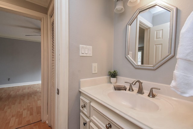 9005 Gaylord St Unit 19, Houston, TX 77024 - bathroom featuring vanity and wood finished floors