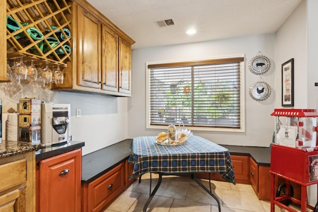 355 Cumberland Trl, Conroe, TX 77302 - dining room with light tile patterned floors, recessed lighting, and an office area