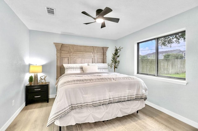 16307 N Mist Dr, Houston, TX 77073 - bedroom with light wood-type flooring and a ceiling fan