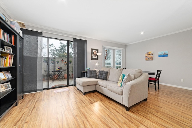 2400 N Braeswood Blvd Unit 108, Houston, TX 77030 - living room featuring light wood-style floors, crown molding, healthy amount of natural light, and recessed lighting