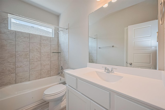 27222 Clear Breeze Dr, Katy, TX 77493 - bathroom featuring vanity, shower / washtub combination, and wood finished floors