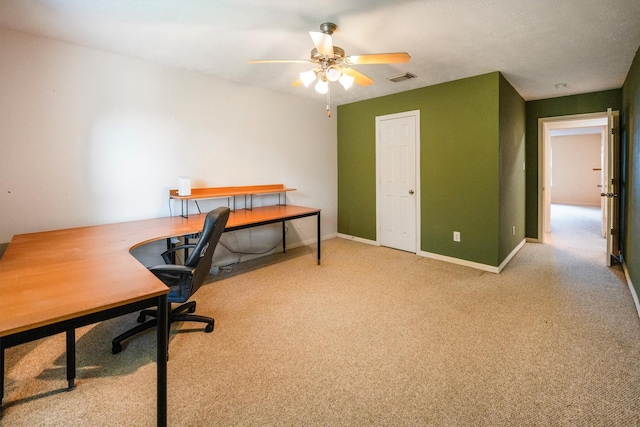 802 Lamonte, Houston, TX 77018 - carpeted office space featuring a ceiling fan and baseboards