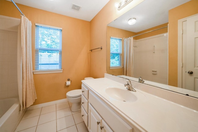 802 Lamonte, Houston, TX 77018 - bathroom featuring tile patterned floors, vanity, and shower / bathtub combination with curtain