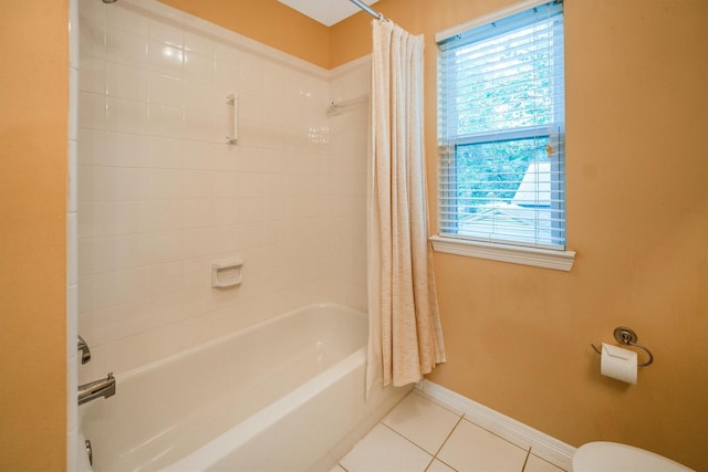 802 Lamonte, Houston, TX 77018 - bathroom with tile patterned floors and shower / bath combo with shower curtain