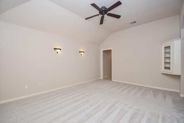 26622 Boulder Cove Ct, Katy, TX 77494 - unfurnished room featuring a ceiling fan, vaulted ceiling, and light carpet