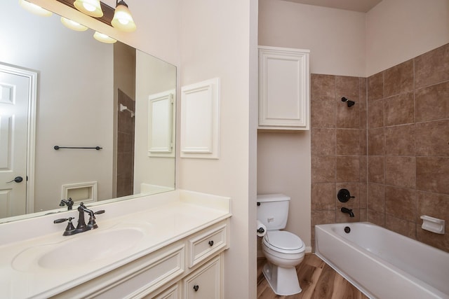26622 Boulder Cove Ct, Katy, TX 77494 - full bath with wood finished floors, vanity, and shower / washtub combination