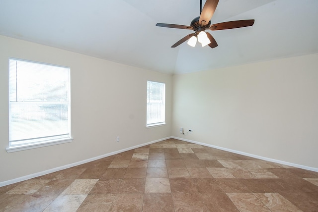 19727 Hon Ct, Katy, TX 77449 - unfurnished room with vaulted ceiling and a ceiling fan