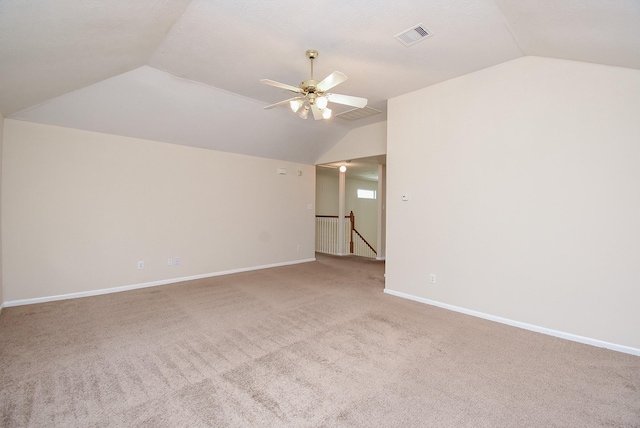 19727 Hon Ct, Katy, TX 77449 - bonus room featuring vaulted ceiling, a ceiling fan, and carpet floors