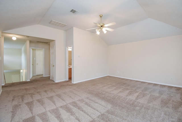 19727 Hon Ct, Katy, TX 77449 - bonus room featuring lofted ceiling, ceiling fan, and carpet flooring