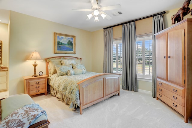 3207 Riviera Dr, Sugar Land, TX 77479 - bedroom featuring light carpet and ceiling fan