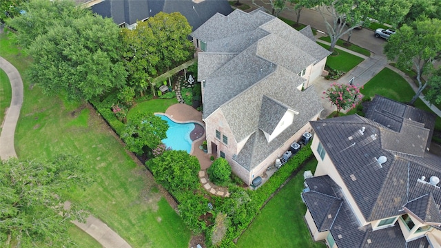 3207 Riviera Dr, Sugar Land, TX 77479 - view from above of property featuring a pool area