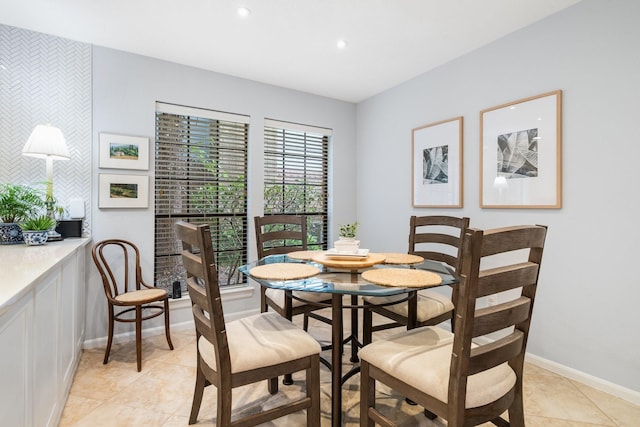 291 E Rainbow Ridge Cir, The Woodlands, TX 77381 - dining room featuring recessed lighting and light tile patterned floors