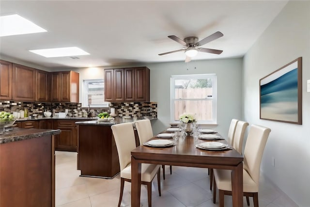 5402 Sheraton Oaks Dr, Houston, TX 77091 - kitchen with dark countertops, tasteful backsplash, and plenty of natural light