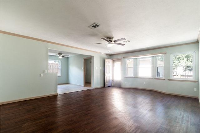 5402 Sheraton Oaks Dr, Houston, TX 77091 - spare room with wood finished floors, a ceiling fan, and ornamental molding