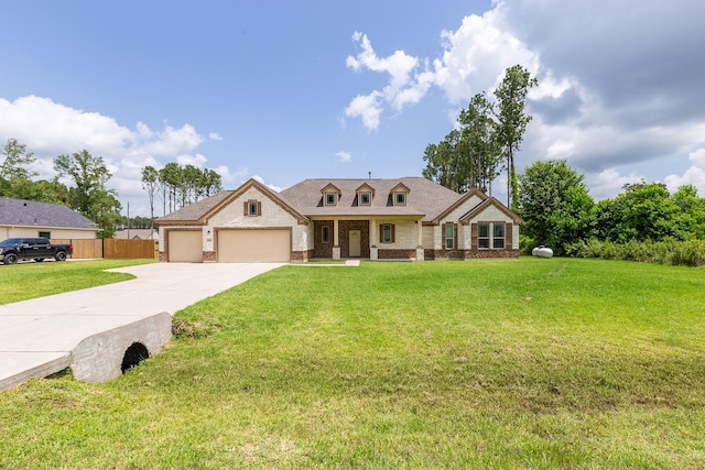 2018 Rd 660, Dayton, TX 77535 - view of front of house featuring a garage, concrete driveway, and stone siding