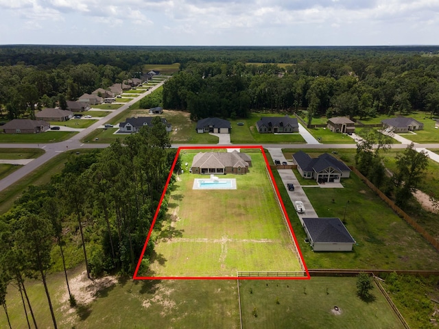 2018 Rd 660, Dayton, TX 77535 - aerial view of property's location featuring a heavily wooded area and property boundaries highlighted
