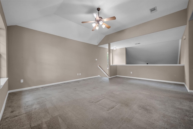 5531 Cherish Trl, Katy, TX 77494 - carpeted spare room with a ceiling fan and vaulted ceiling
