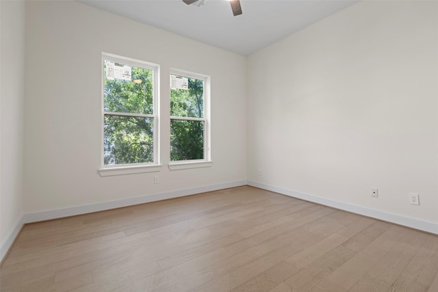 5117 Schuler St Unit B, Houston, TX 77007 - spare room featuring light wood-type flooring and ceiling fan