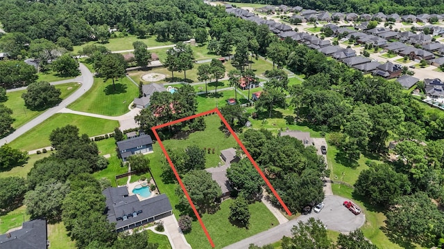 17010 Cypress Knee Dr, Cypress, TX 77429 - aerial perspective of suburban area with property parcel outlined