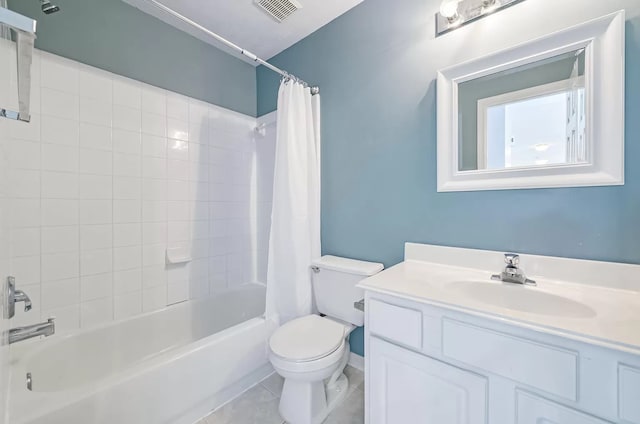 1622 Maryvale Dr, Katy, TX 77494 - full bath featuring vanity, shower / bathtub combination with curtain, and tile patterned floors