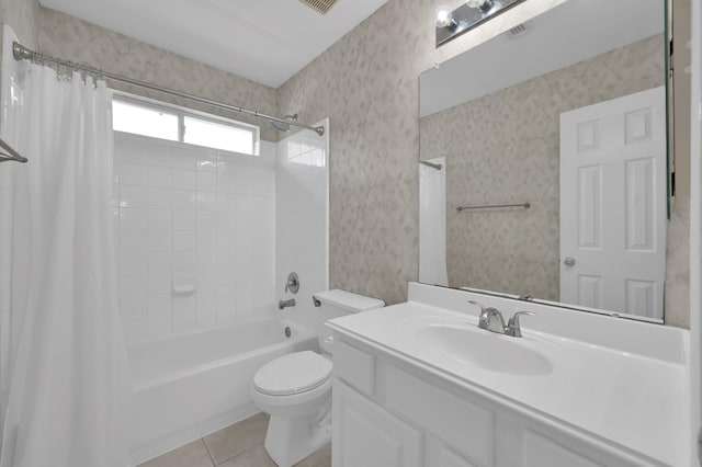 1622 Maryvale Dr, Katy, TX 77494 - bathroom featuring shower / bath combo, vanity, and tile patterned flooring