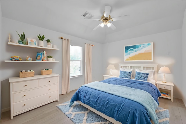 1622 Maryvale Dr, Katy, TX 77494 - bedroom featuring light wood-type flooring and ceiling fan
