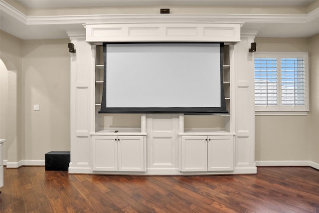 6616 Queensclub Dr, Houston, TX 77069 - cinema featuring arched walkways and dark wood finished floors
