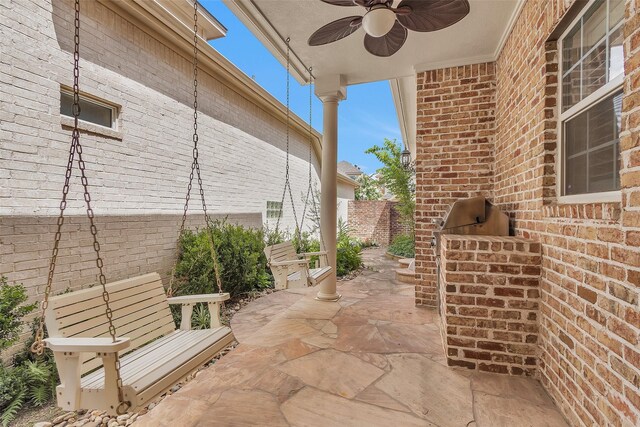 6616 Queensclub Dr, Houston, TX 77069 - view of patio / terrace with ceiling fan