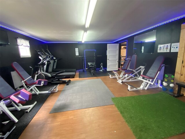 312 Spring, Washington, GA 30673 - workout room with wood finished floors
