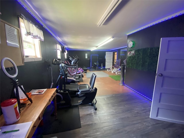 312 Spring, Washington, GA 30673 - miscellaneous room with wood finished floors and an office area