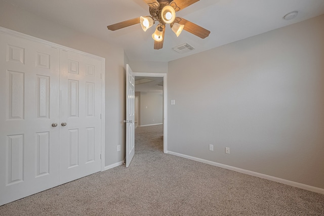 9714 Angleside Ln, Sugar Land, TX 77498 - unfurnished bedroom featuring carpet floors, a closet, and ceiling fan