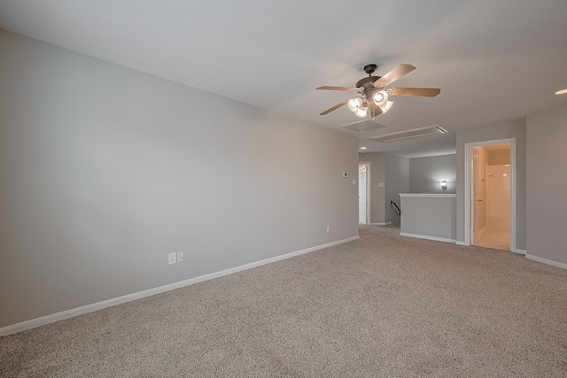 9714 Angleside Ln, Sugar Land, TX 77498 - unfurnished room with a ceiling fan and light colored carpet
