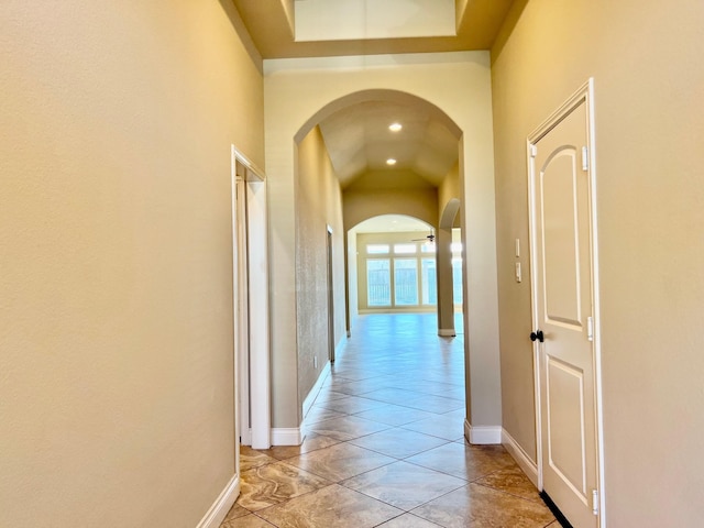 22223 Slate Oaks Ln, Richmond, TX 77469 - corridor with arched walkways and recessed lighting