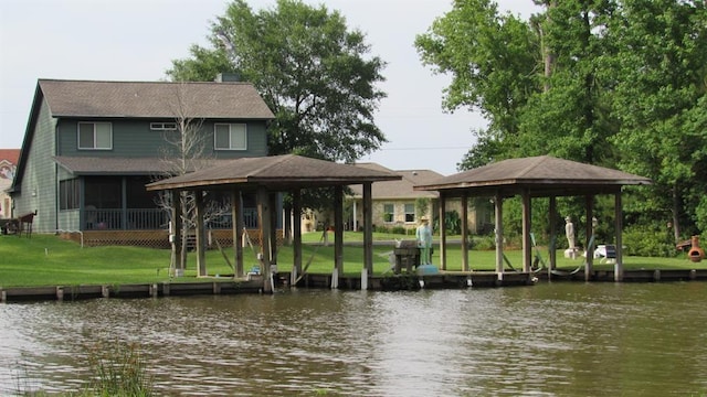 70 Lakeside, Trinity, TX 75862 - dock area featuring a gazebo and a water view