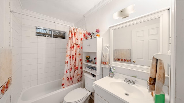 1314 Lawrence Ave, Pasadena, TX 77506 - bathroom with vanity, shower / bath combo, and crown molding