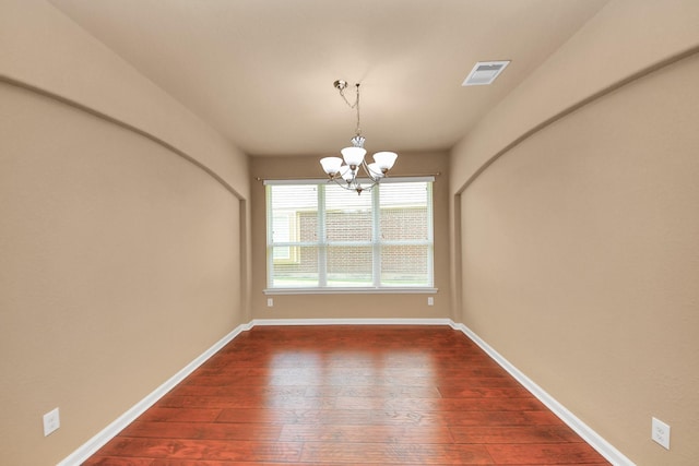 30041 Willow Walk Ln, Brookshire, TX 77423 - spare room featuring a chandelier and dark wood finished floors