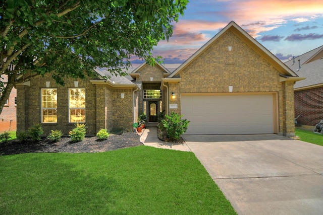 30041 Willow Walk Ln, Brookshire, TX 77423 - single story home featuring driveway, a front lawn, a garage, and brick siding