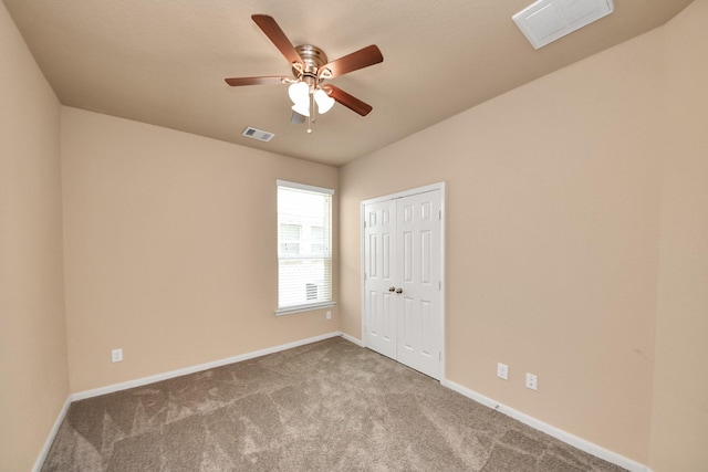 30041 Willow Walk Ln, Brookshire, TX 77423 - unfurnished bedroom with carpet floors, a closet, and ceiling fan