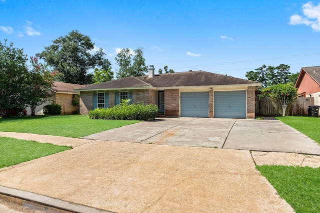 3527 Acorn Way Ln, Spring, TX 77389 - ranch-style house with a garage, brick siding, and driveway