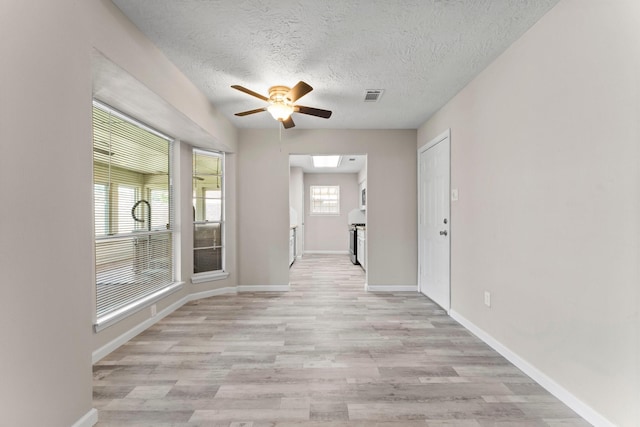 3527 Acorn Way Ln, Spring, TX 77389 - unfurnished room featuring a ceiling fan, light wood-style floors, and a textured ceiling