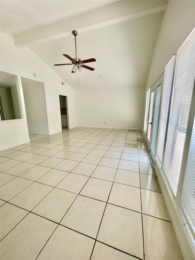 4202 Boone Rd, Houston, TX 77072 - empty room with healthy amount of natural light, light tile patterned flooring, and a ceiling fan