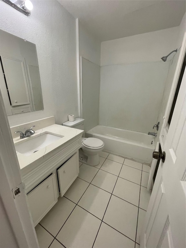 4202 Boone Rd, Houston, TX 77072 - full bathroom with vanity, tile patterned flooring, a textured wall, and shower / tub combination