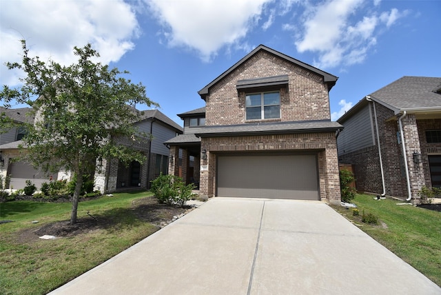 7011 Golden Groundsel Dr, Katy, TX 77493 - craftsman-style home featuring brick siding, driveway, and a front yard