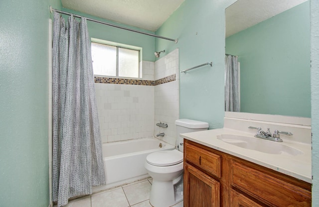 906 Dixie Dr, League City, TX 77573 - bathroom with vanity, shower / tub combo with curtain, and tile patterned flooring