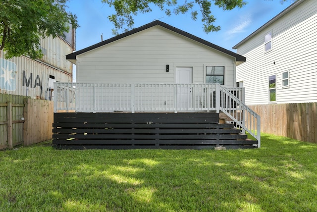 1311 E 35th St, Houston, TX 77022 - back of house featuring a fenced backyard and a wooden deck