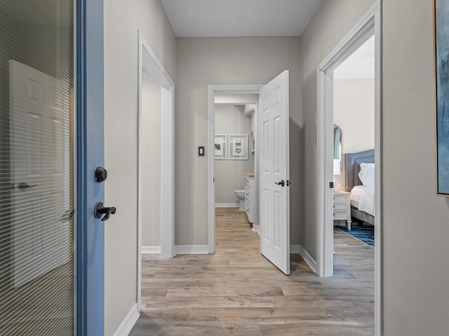 441 Jeanie Lynne Cir, Galveston, TX 77554 - hall with wood finished floors and baseboards