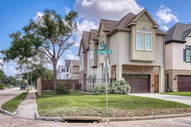 1148 Du Barry Ln, Houston, TX 77018 - view of front of home featuring an attached garage, driveway, and brick siding